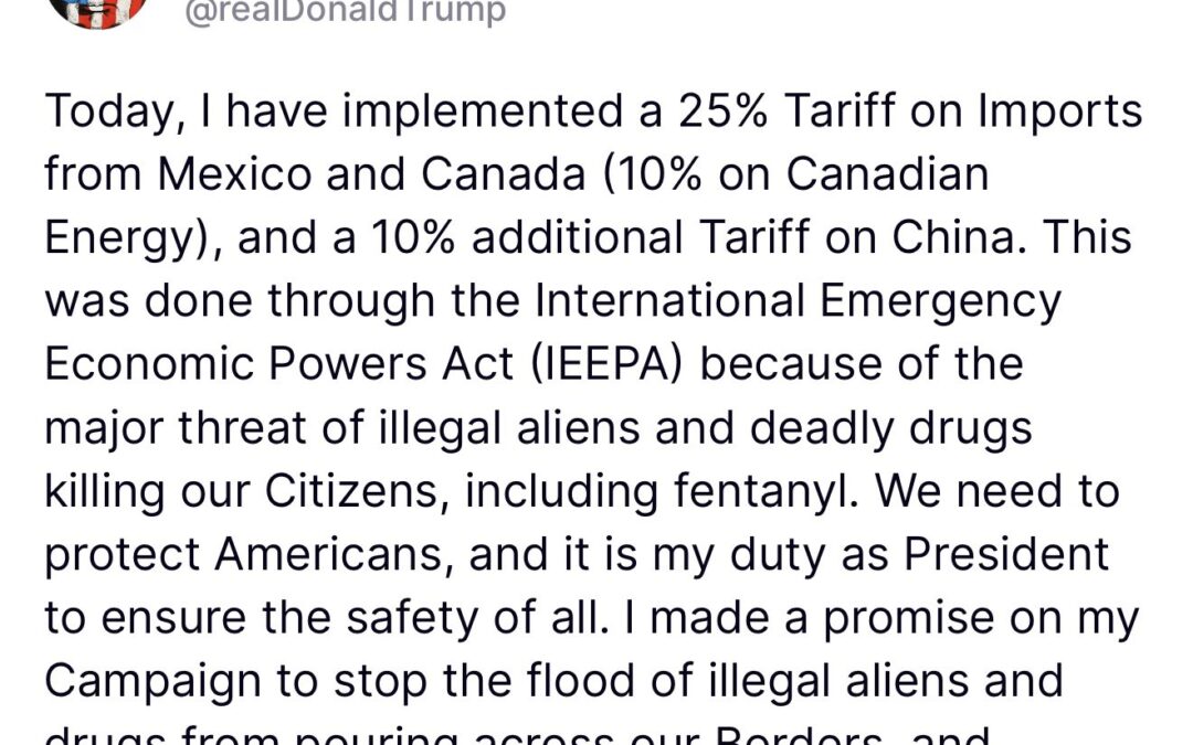 Trump’s Executive Order spelling out his tariffs on Canada, verbatim